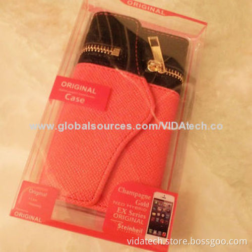 Leather Pouch Case with Zipper, for iPhone 5/5S, Factory